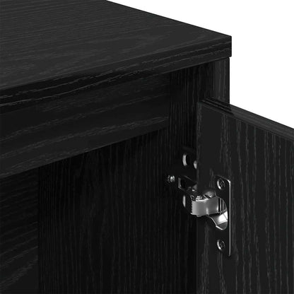 vidaXL Bibliothèque noir aspect chêne 89x24x101,5 cm bois d'ingénierie