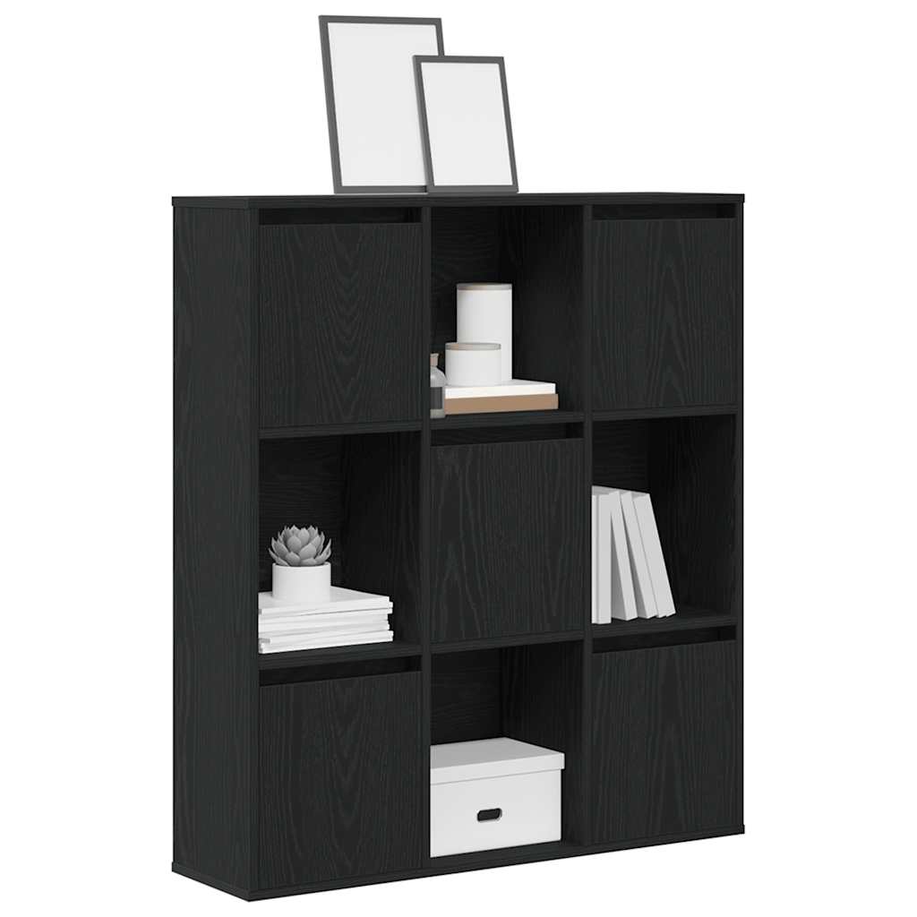 vidaXL Bibliothèque noir aspect chêne 89x24x101,5 cm bois d'ingénierie