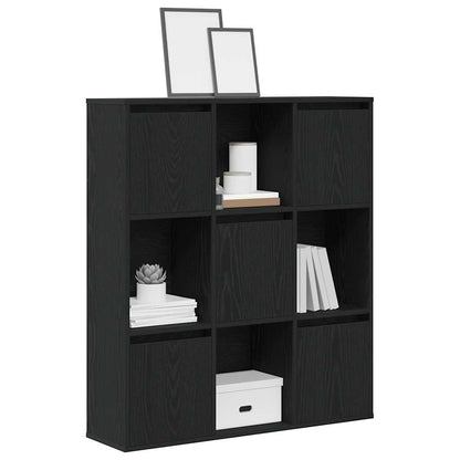 vidaXL Bibliothèque noir aspect chêne 89x24x101,5 cm bois d'ingénierie