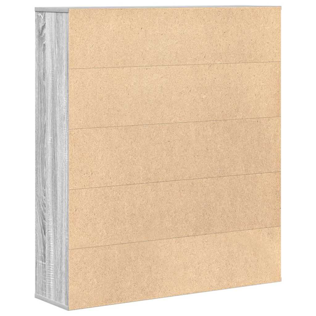 vidaXL Bücherregal Grau Sonoma 89x24x101,5 cm Holzwerkstoff