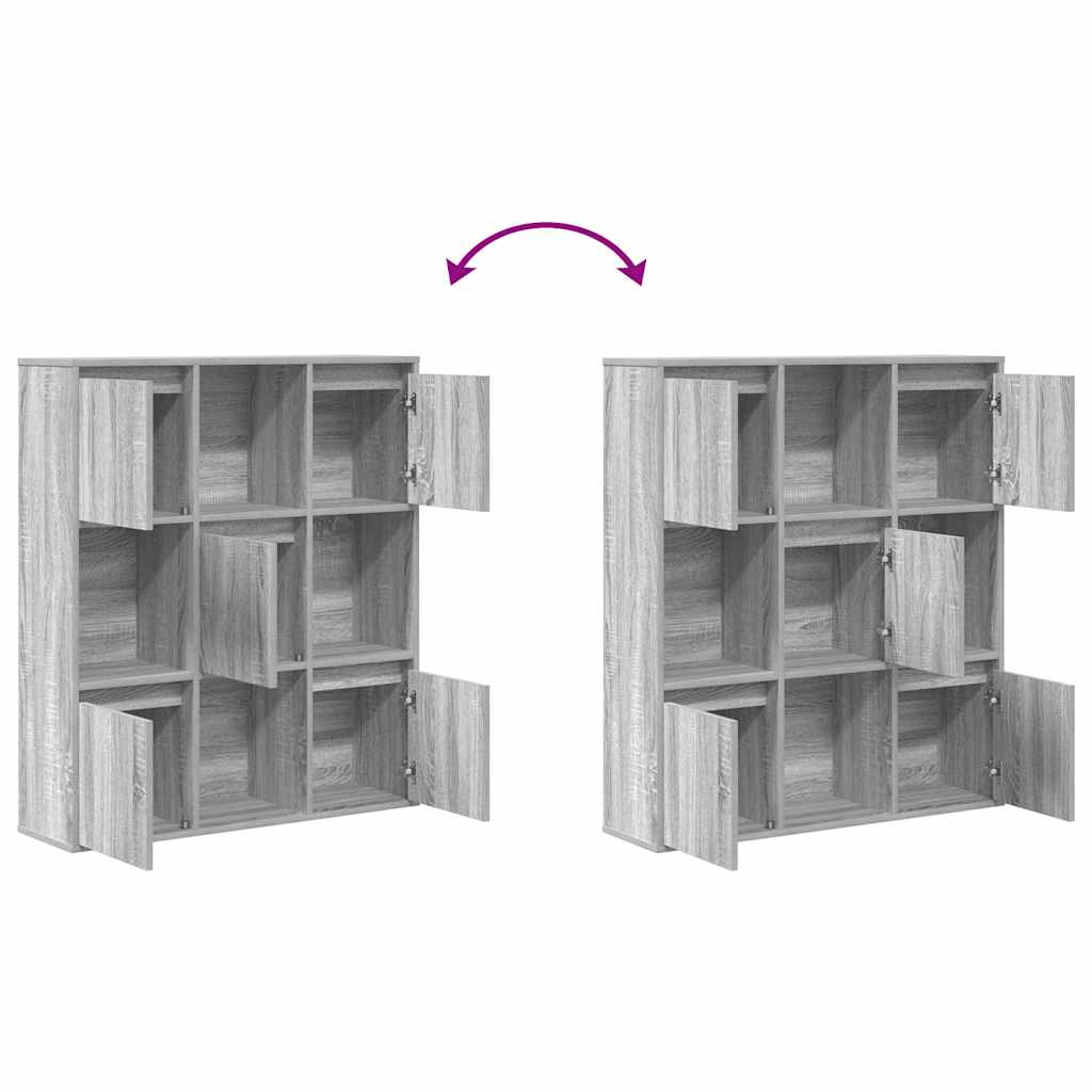 vidaXL Bücherregal Grau Sonoma 89x24x101,5 cm Holzwerkstoff