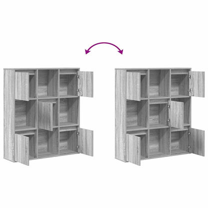 vidaXL Bücherregal Grau Sonoma 89x24x101,5 cm Holzwerkstoff