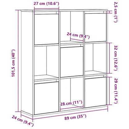 vidaXL Bücherregal Altholz-Optik 89x24x101,5 cm Holzwerkstoff