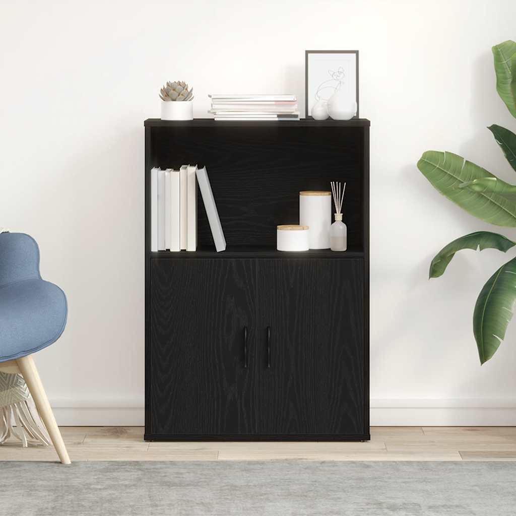vidaXL Bücherregal Schwarz Eichen-Optik 60x24x85 cm Holzwerkstoff