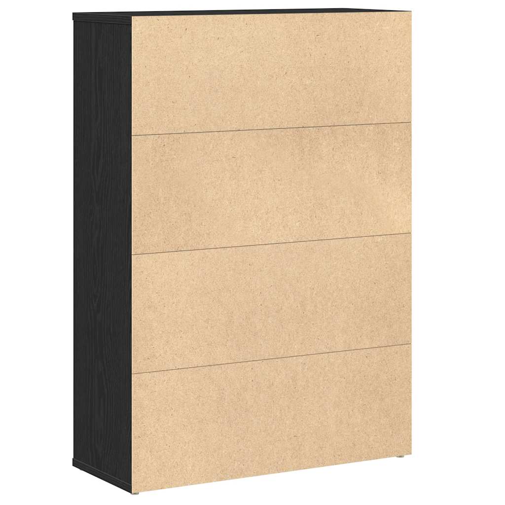 vidaXL Bücherregal Schwarz Eichen-Optik 60x24x85 cm Holzwerkstoff