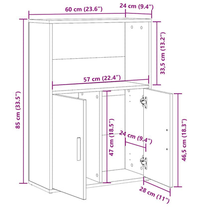 vidaXL Bücherregal Räuchereiche 60x24x85 cm Holzwerkstoff