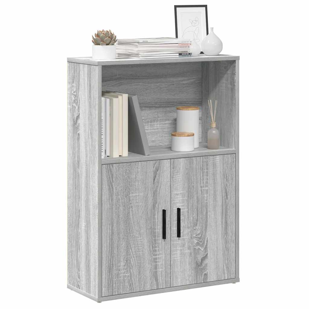 vidaXL Bücherregal Grau Sonoma 60x24x85 cm Holzwerkstoff