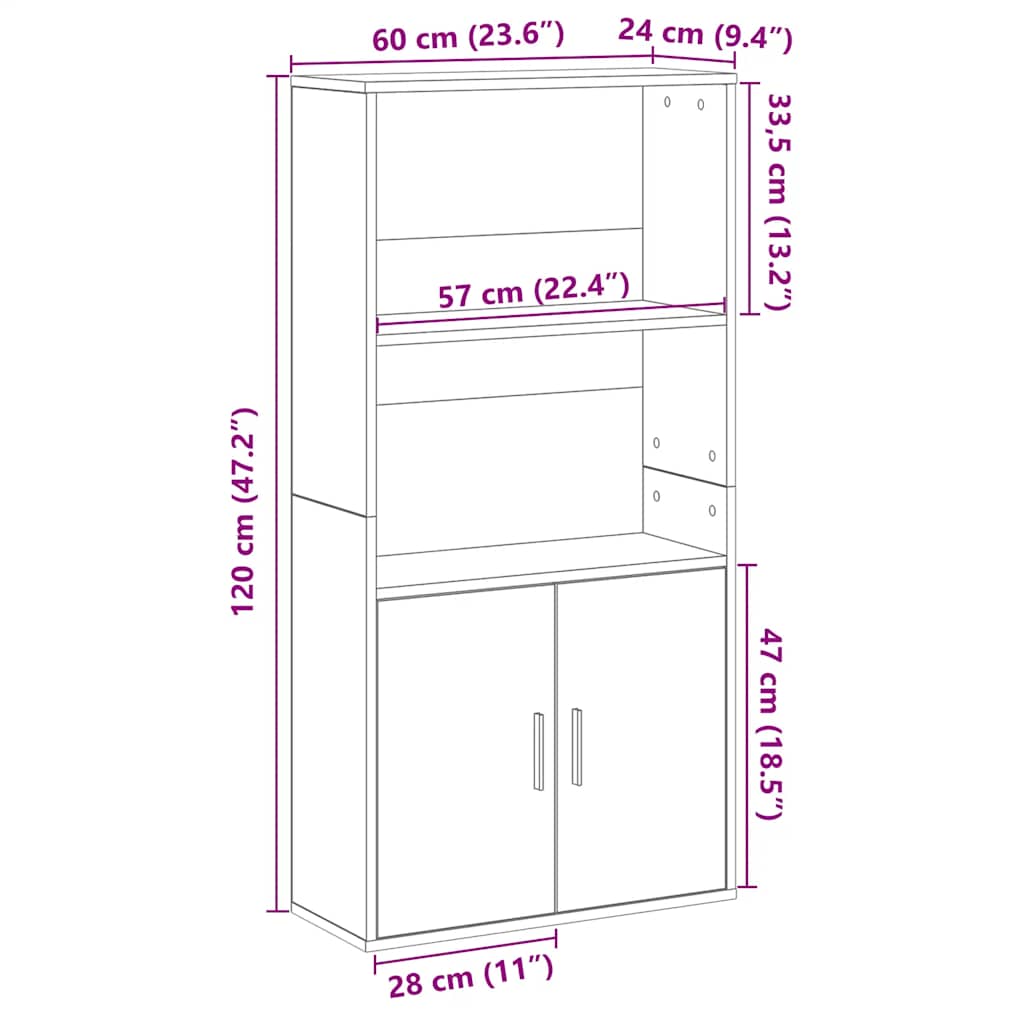 vidaXL Bibliothèque blanc 60x24x120 cm en bois d'ingénierie