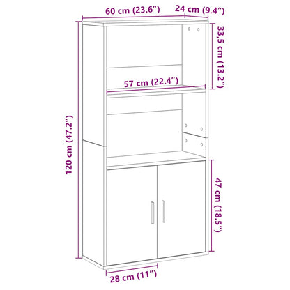 vidaXL Bibliothèque chêne artisan 60x24x120 cm bois d'ingénierie