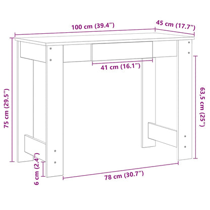 vidaXL Schreibtisch Weiß 100x45x75 cm Holzwerkstoff