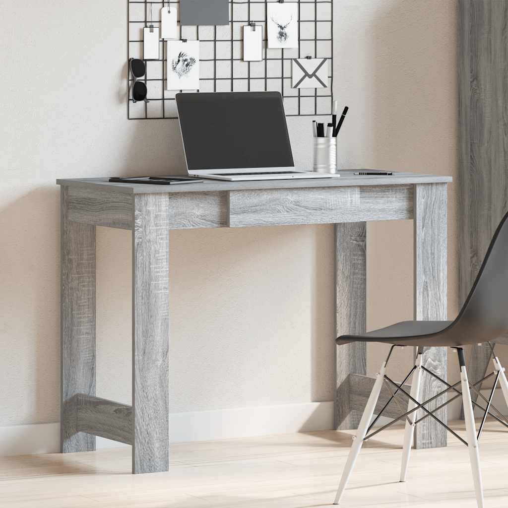 vidaXL Bureau gris Sonoma 100x45x75 cm Bois d'ingénierie