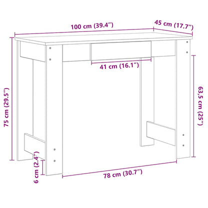 vidaXL Schreibtisch Altholz-Optik 100x45x75 cm Holzwerkstoff