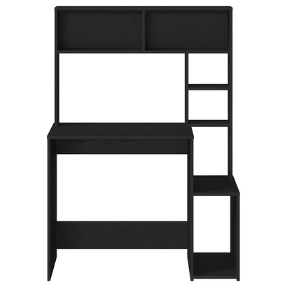 vidaXL Bureau avec étagère Noir 100x45x140 cm Bois d'ingénierie