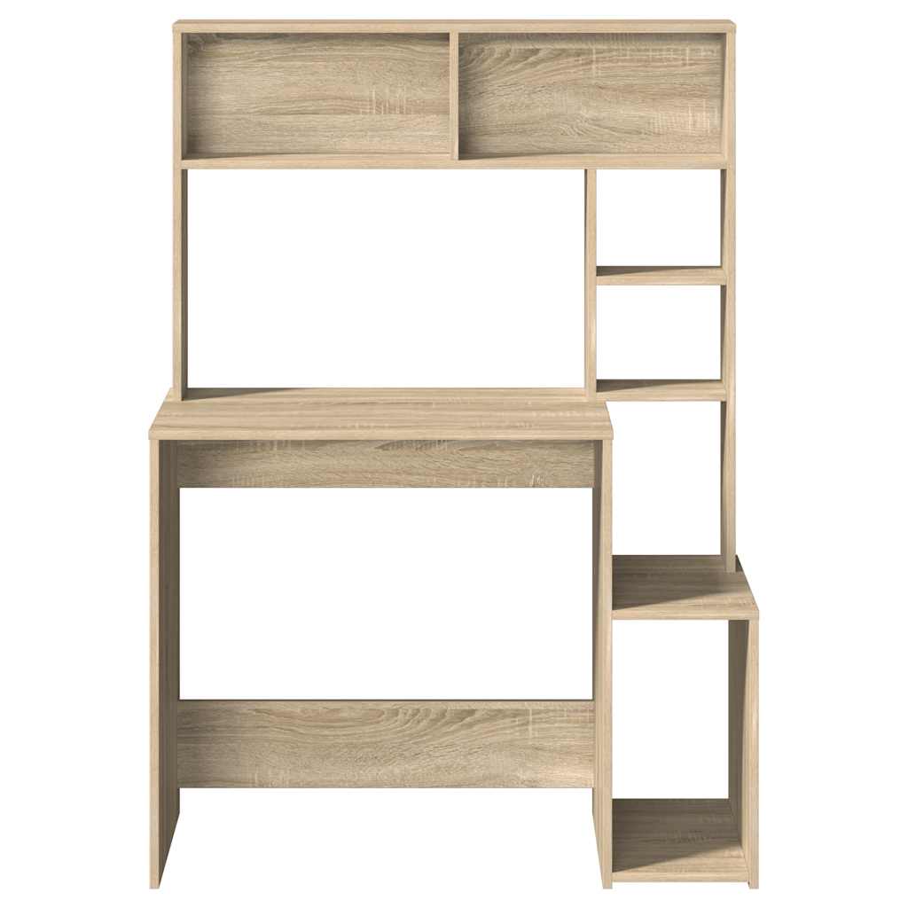 vidaXL Schreibtisch mit Regal Sonoma-Eiche 100x45x140 cm Holzwerkstoff
