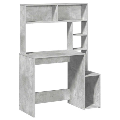 vidaXL Schreibtisch mit Regal Betongrau 100x45x140 cm Holzwerkstoff