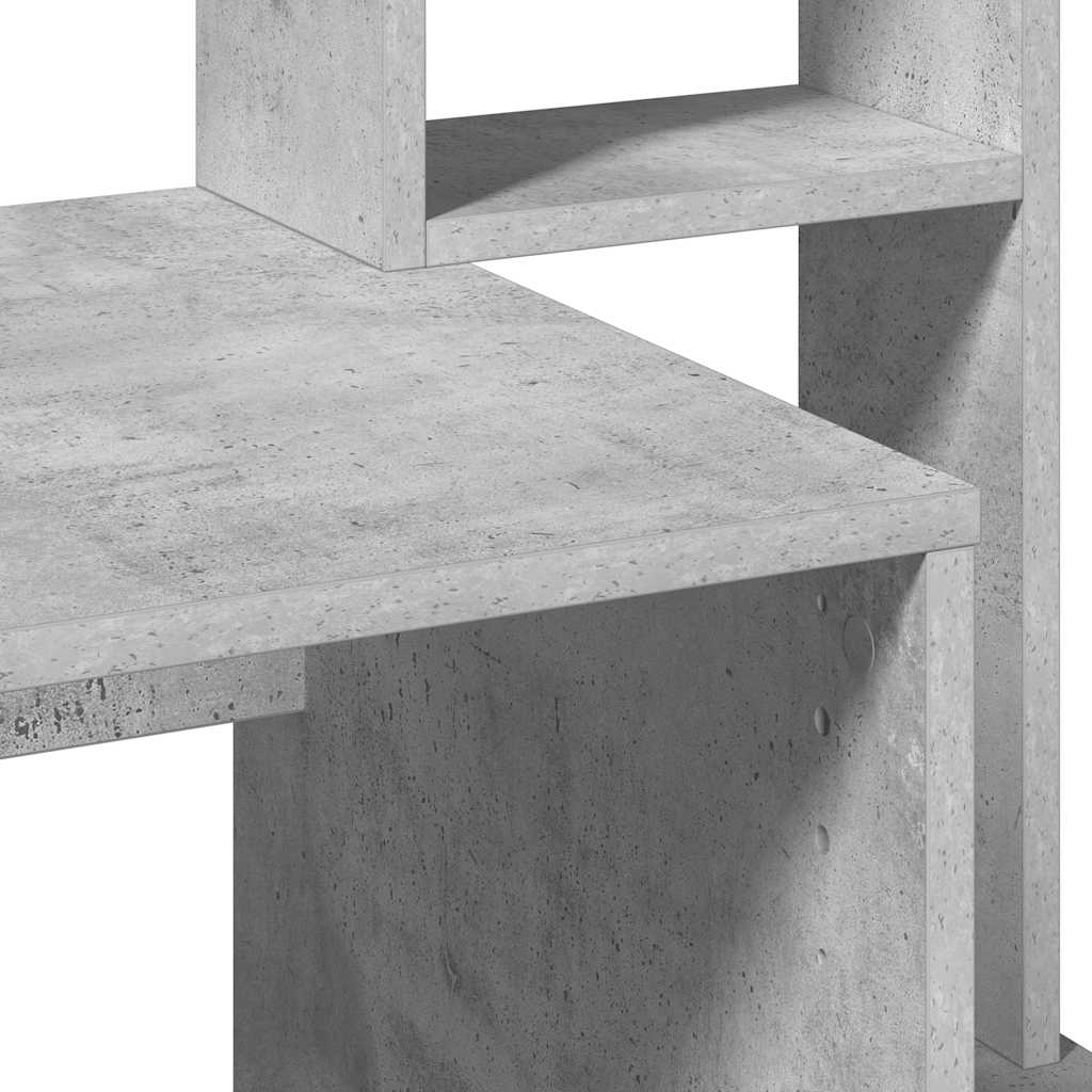 vidaXL Schreibtisch mit Regal Betongrau 100x45x140 cm Holzwerkstoff