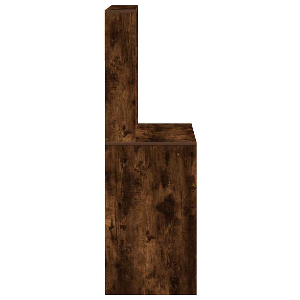 vidaXL Bureau avec étagère Chêne fumé 100x45x140 cm Bois d'ingénierie