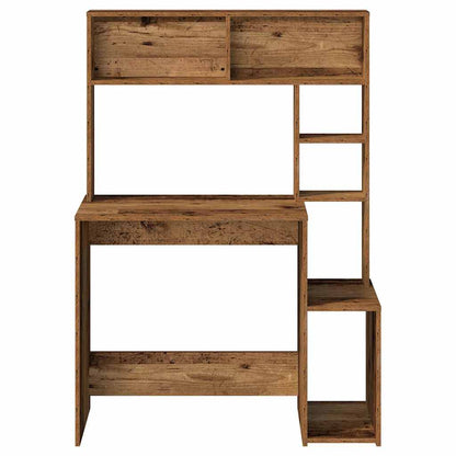 vidaXL Schreibtisch mit Regal Altholz-Optik 100x45x140cm Holzwerkstoff