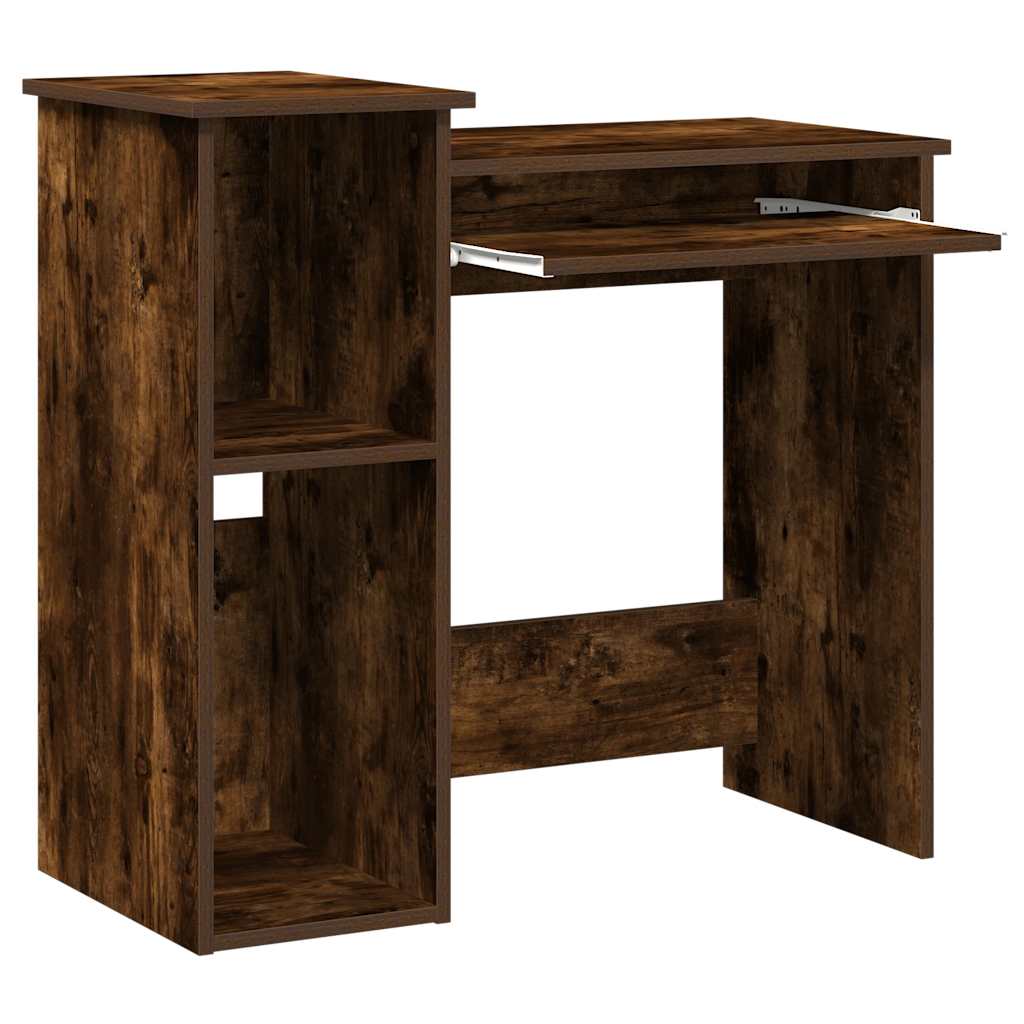vidaXL Schreibtisch mit Regal Räuchereiche 84x40x78 cm Holzwerkstoff