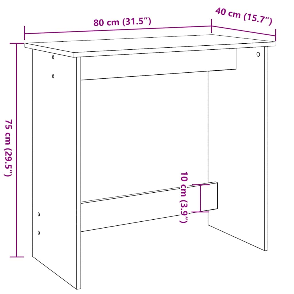 vidaXL Schreibtisch Betongrau 80x40x75 cm Holzwerkstoff