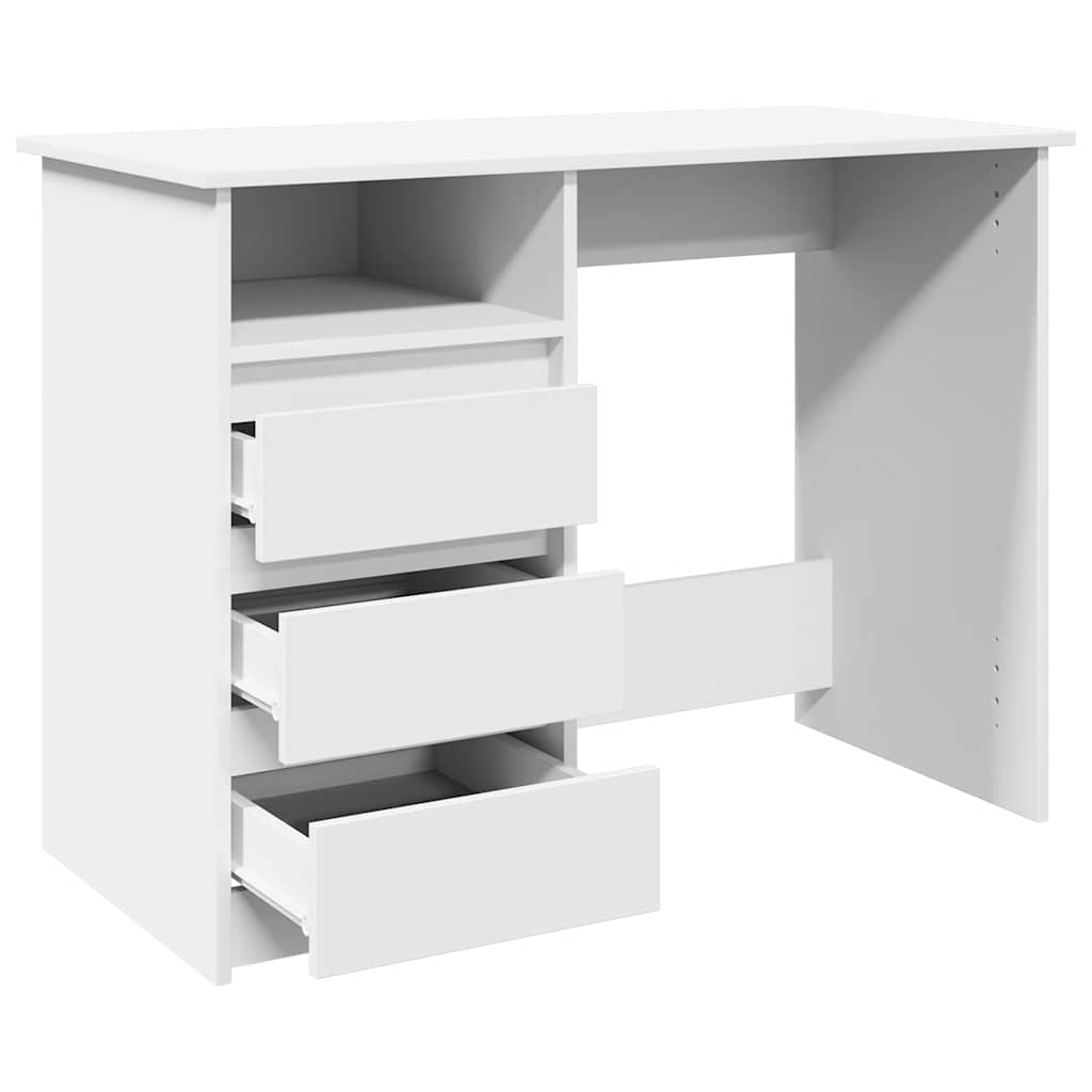 vidaXL Bureau Blanc 102x50x75 cm Bois d'ingénierie