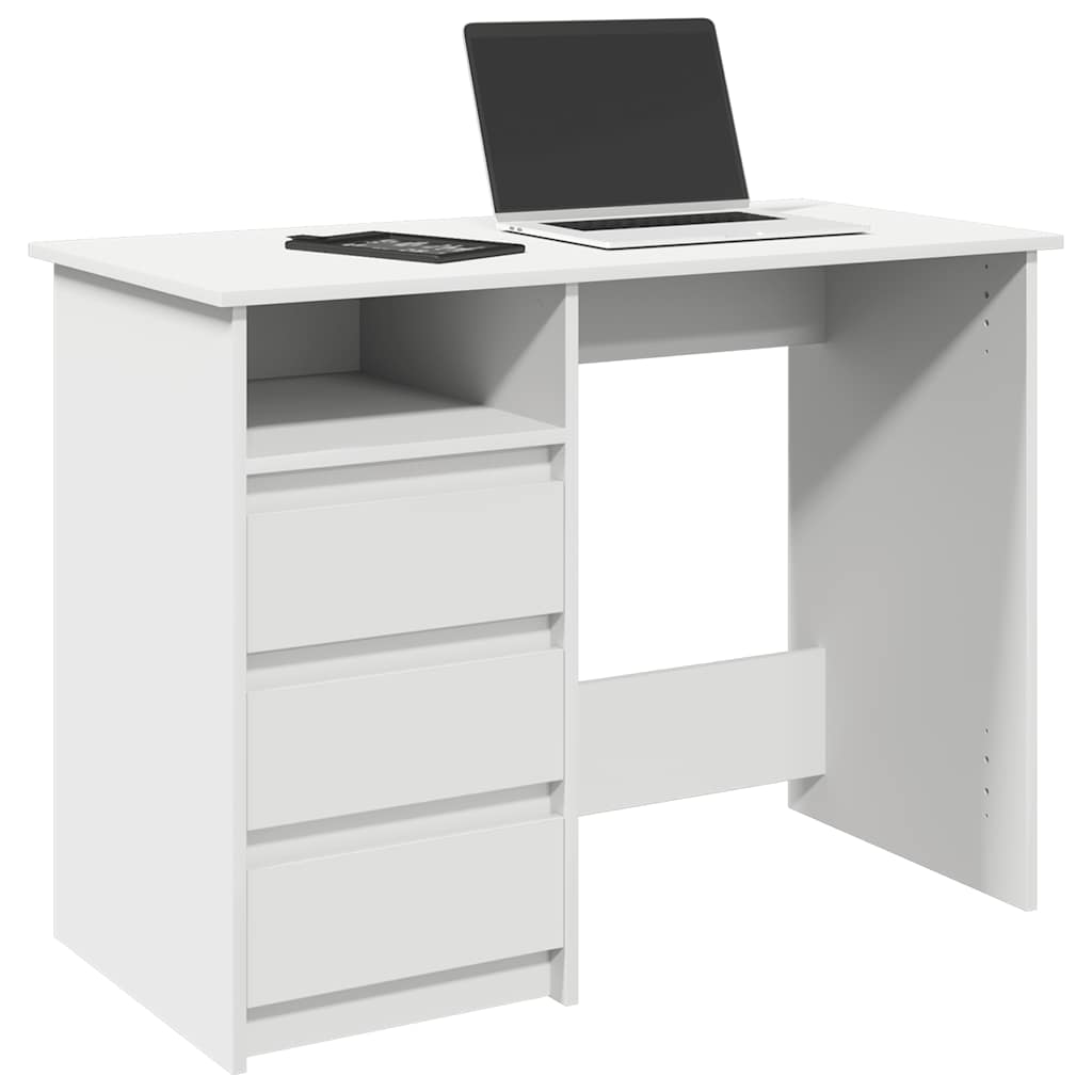 vidaXL Bureau Blanc 102x50x75 cm Bois d'ingénierie