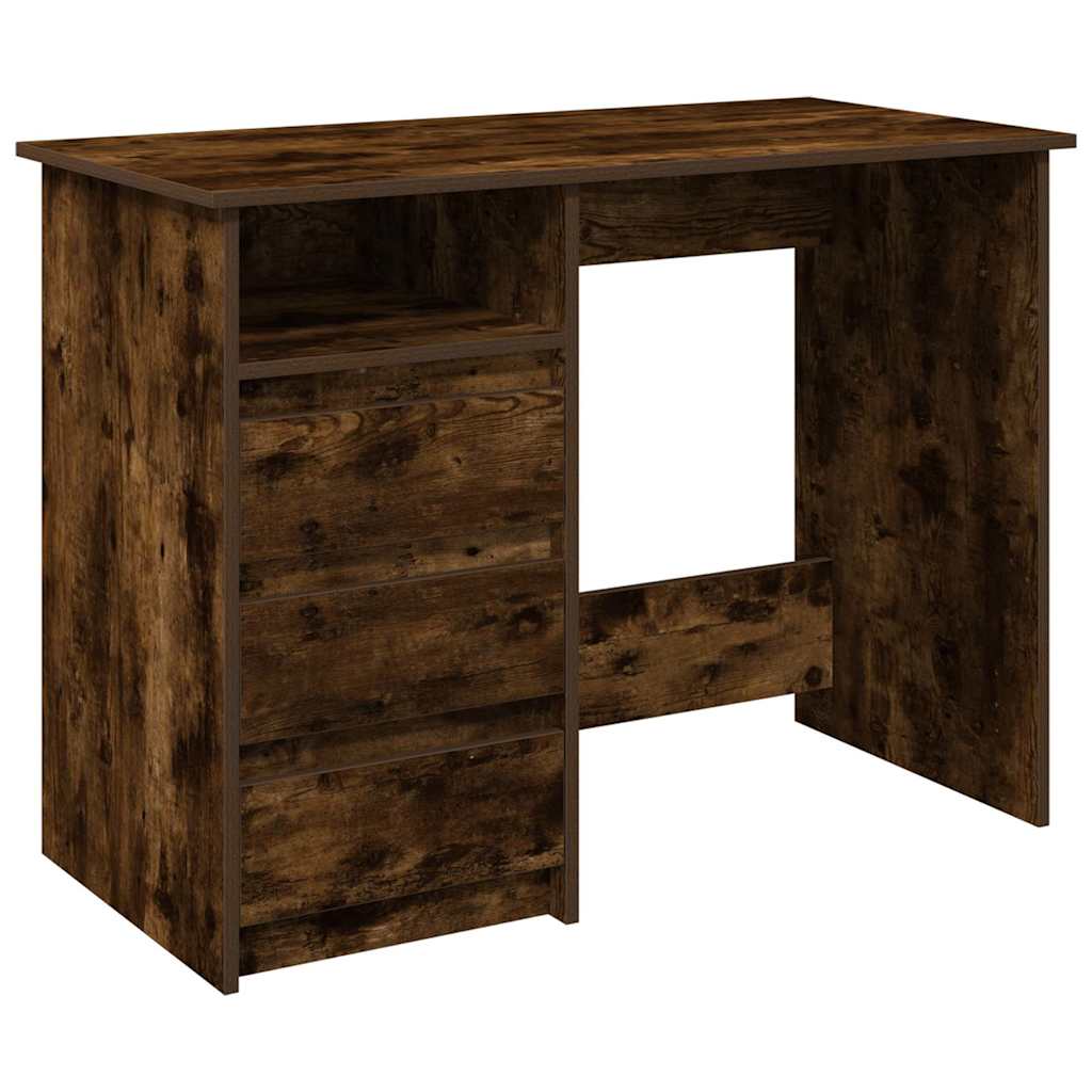 vidaXL Schreibtisch Räuchereiche 102x50x75 cm Holzwerkstoff
