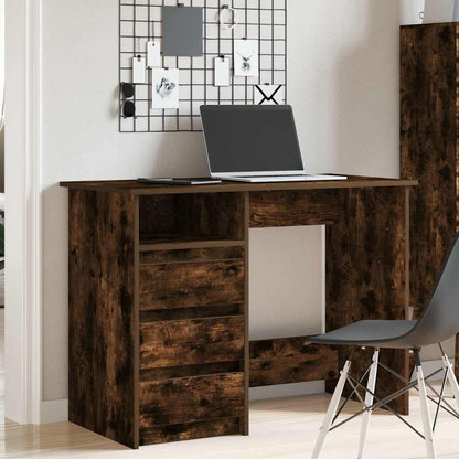 vidaXL Schreibtisch Räuchereiche 102x50x75 cm Holzwerkstoff