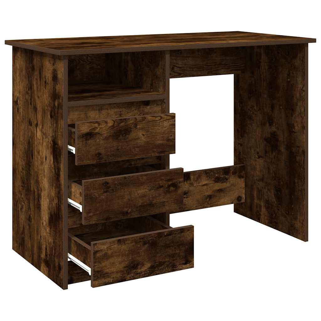 vidaXL Schreibtisch Räuchereiche 102x50x75 cm Holzwerkstoff