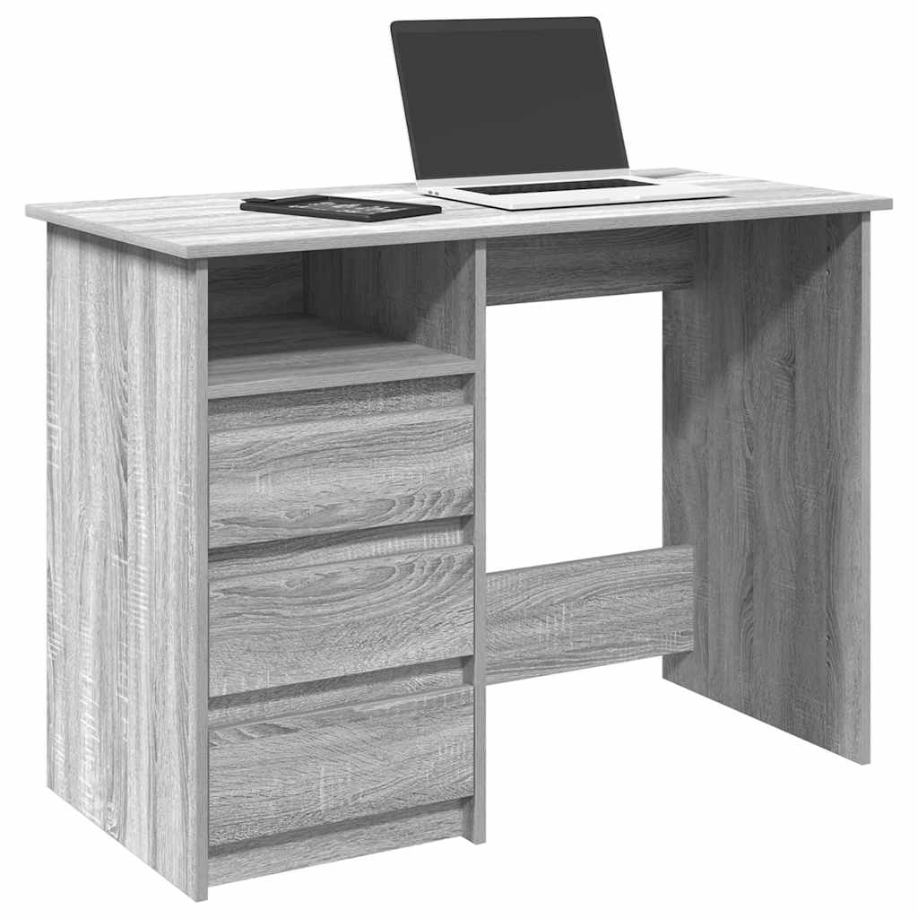 vidaXL Bureau Gris Sonoma 102x50x75 cm Bois d'ingénierie