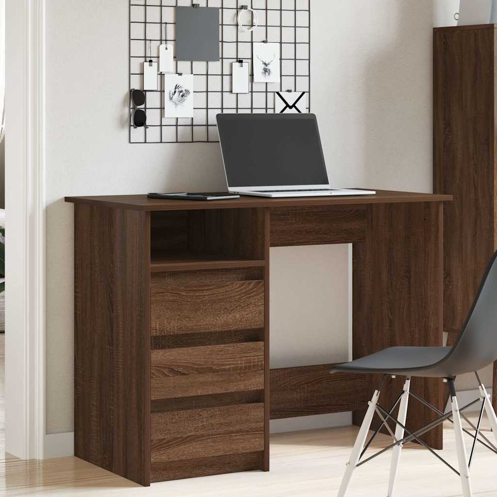 vidaXL Schreibtisch Braun Eichen-Optik 102x50x75 cm Holzwerkstoff