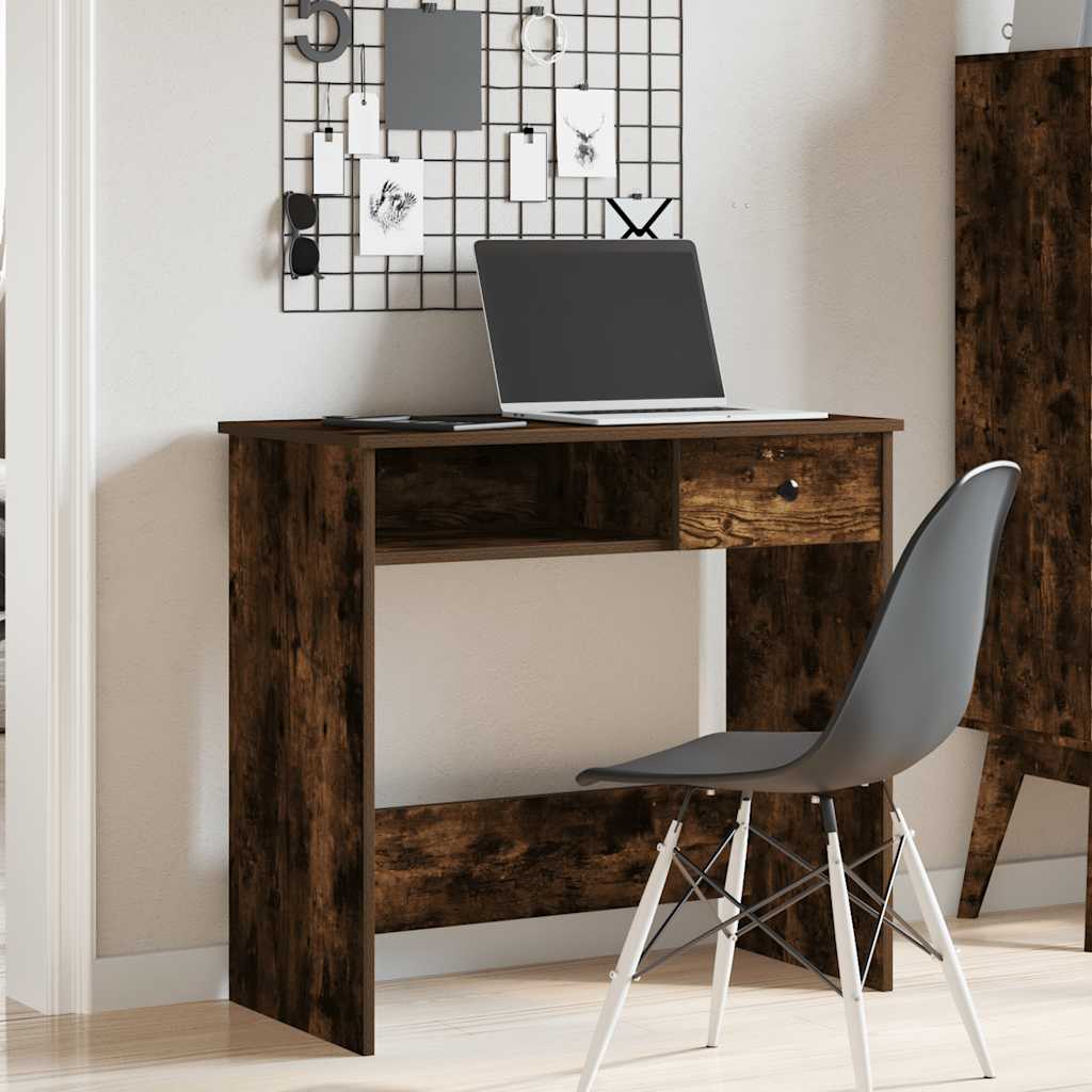 vidaXL Schreibtisch Räuchereiche 80x40x75 cm Holzwerkstoff