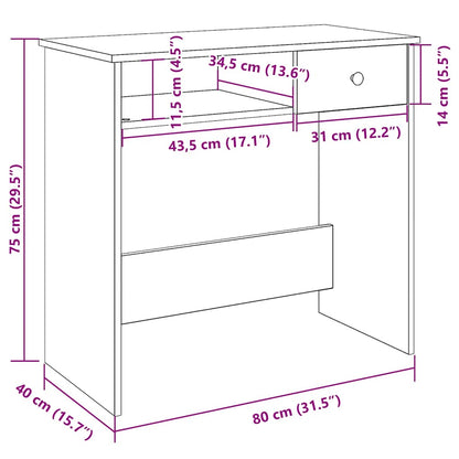 vidaXL Schreibtisch Altholz-Optik 80x40x75 cm Holzwerkstoff