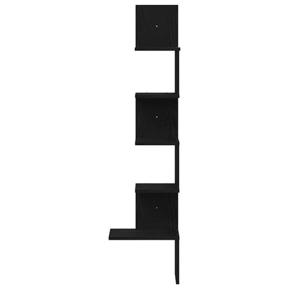 vidaXL Wand-Eckregal Schwarz 32x32x127,5 cm Holzwerkstoff