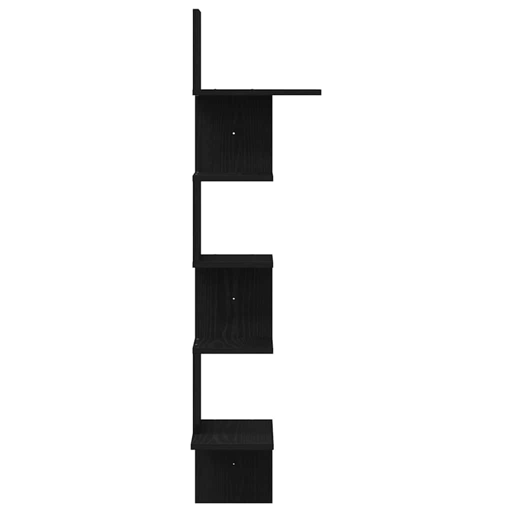 vidaXL Wand-Eckregal Schwarz 32x32x127,5 cm Holzwerkstoff