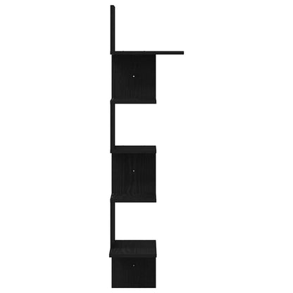 vidaXL Wand-Eckregal Schwarz 32x32x127,5 cm Holzwerkstoff