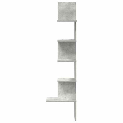 vidaXL Wand-Eckregal Betongrau 32x32x127,5 cm Holzwerkstoff
