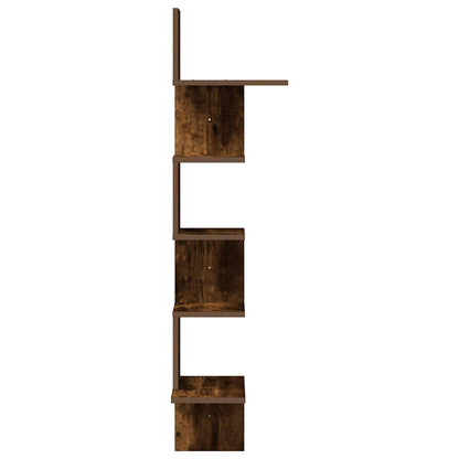 vidaXL Wand-Eckregal Räuchereiche 32x32x127,5 cm Holzwerkstoff