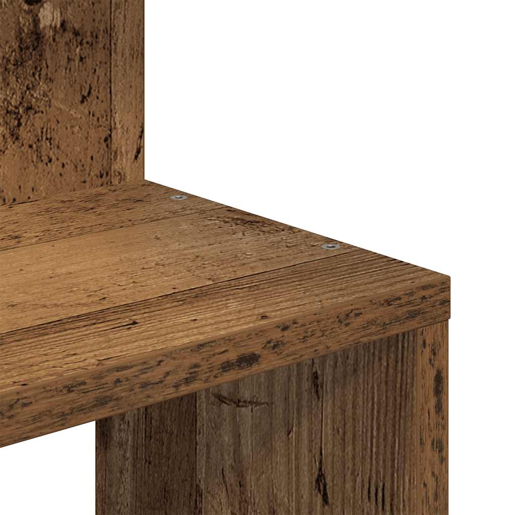 vidaXL Étagère murale d'angle aspect bois de récupération 32x32x127,5 cm Bois d'ingénierie