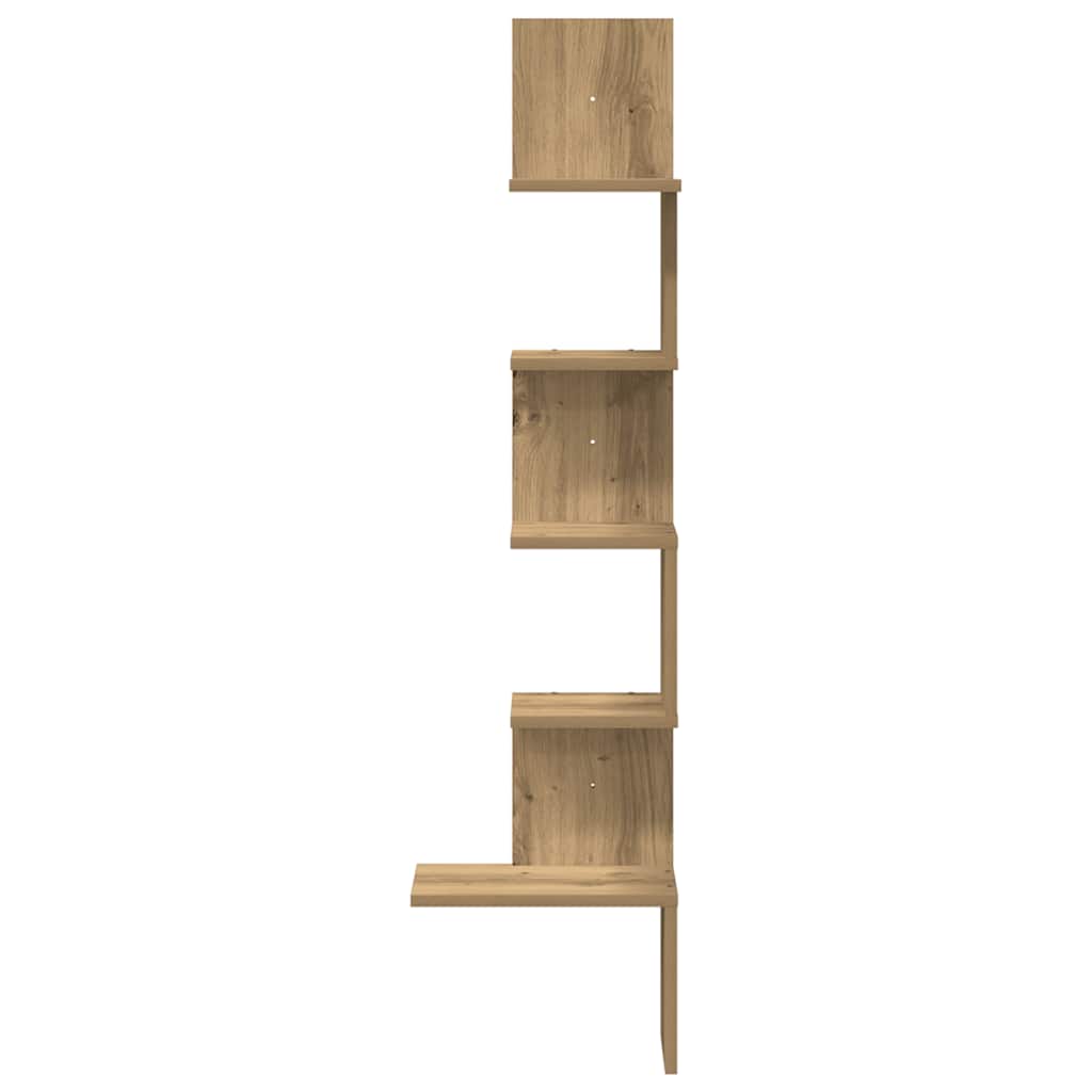 vidaXL Étagère d'angle murale chêne artisan 32x32x127,5 cm bois d'ingénierie