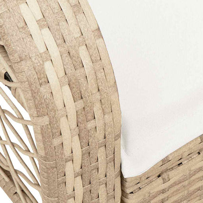 vidaXL Garten-Schaukelstuhl mit Kissen Beige Poly Rattan