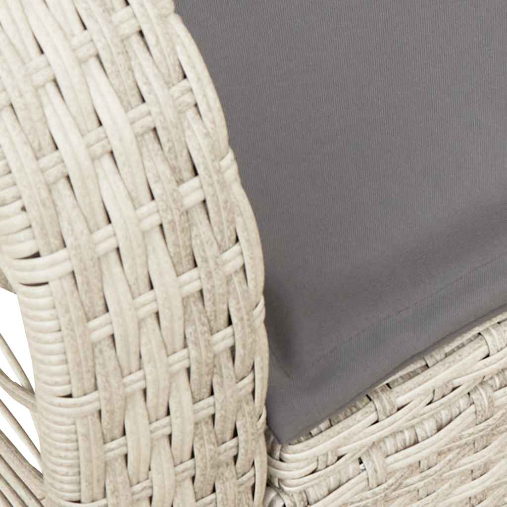 vidaXL Garten-Schaukelstuhl mit Kissen Hellgrau Poly Rattan