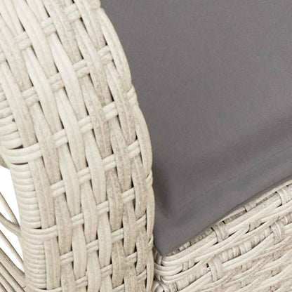 vidaXL Garten-Schaukelstuhl mit Kissen Hellgrau Poly Rattan