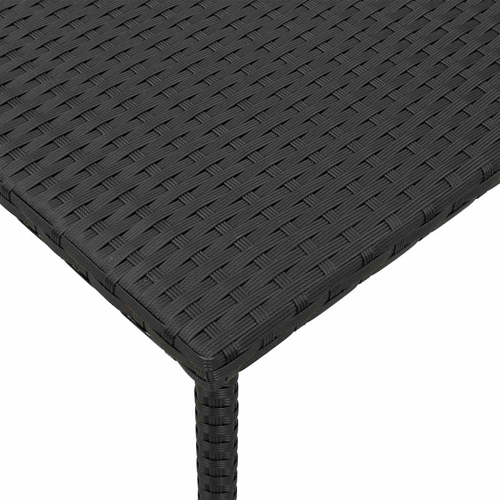 vidaXL Garten-Couchtisch Rechteckig Schwarz 40x40x37 cm Poly Rattan