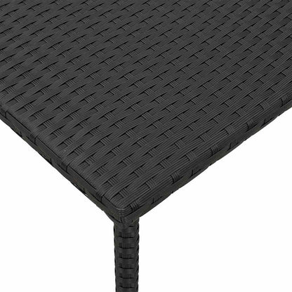 vidaXL Garten-Couchtisch Rechteckig Schwarz 40x40x37 cm Poly Rattan