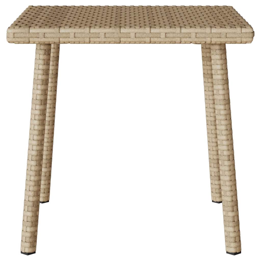 vidaXL Garten-Couchtisch Rechteckig Beige 40x40x37 cm Poly Rattan
