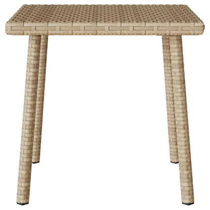vidaXL Garten-Couchtisch Rechteckig Beige 40x40x37 cm Poly Rattan