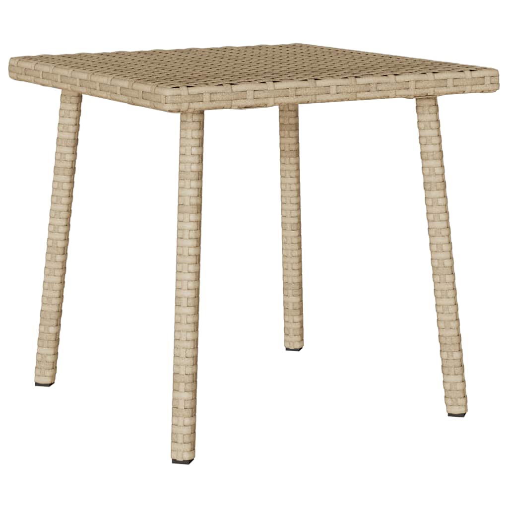 vidaXL Garten-Couchtisch Rechteckig Beige 40x40x37 cm Poly Rattan