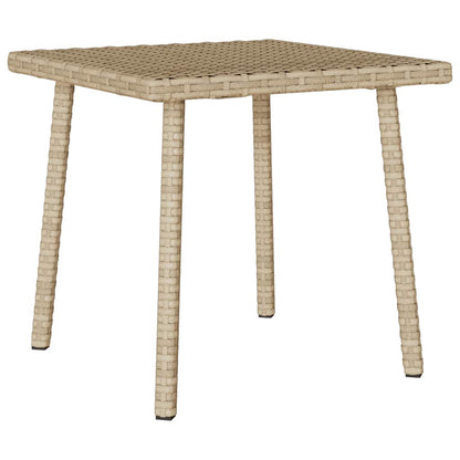 vidaXL Garten-Couchtisch Rechteckig Beige 40x40x37 cm Poly Rattan