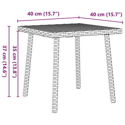 vidaXL Garten-Couchtisch Rechteckig Beige 40x40x37 cm Poly Rattan
